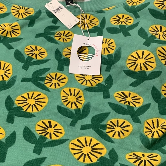 Anthropologie Marcello Velho Sunflower Floral Crop Sweater Pullover size sm new - Picture 3 of 4